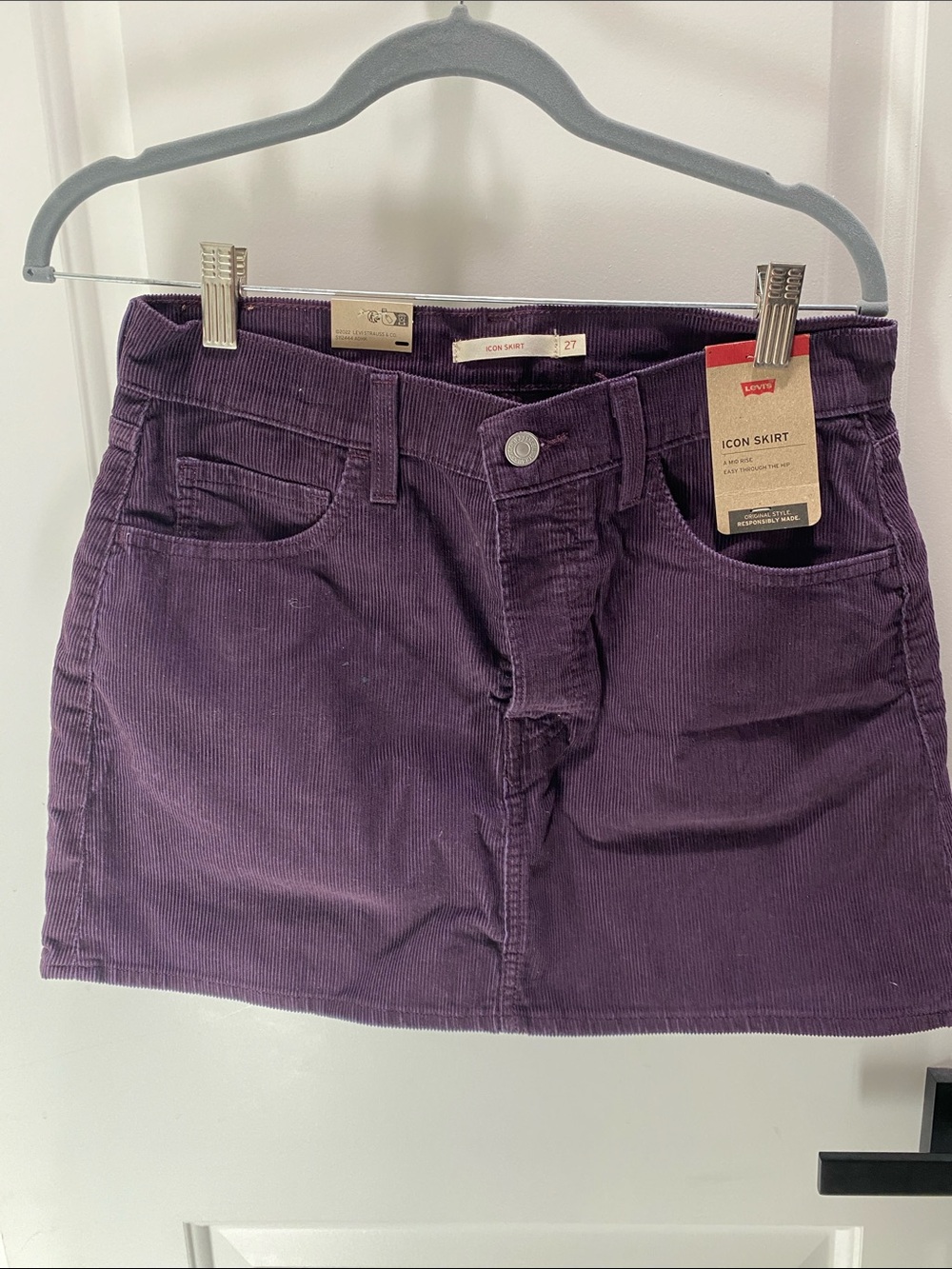 Levi's Icon Purple Corduroy Mini Skirt